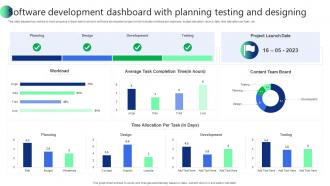Software Development Dashboard With Planning Testing And Designing