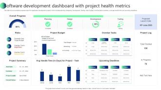 Software Development Dashboard With Project Health Metrics
