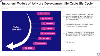 Software Development Life Cycle It Important Models Of Software Development Life Cycle Life Cycle