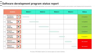 Software Development Program Status Report