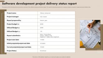 Software Development Project Delivery Status Report