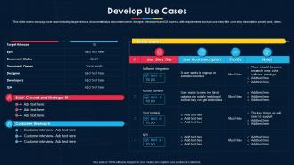 Software Development Project Plan Develop Use Cases