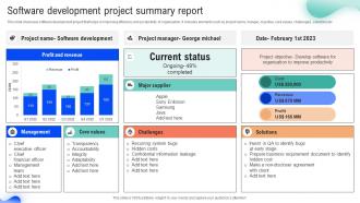 Software Development Project Summary Report