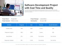 Software Development Project With Cost Time And Quality