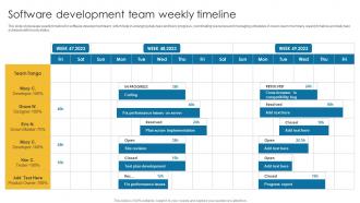 Software Development Team Weekly Timeline