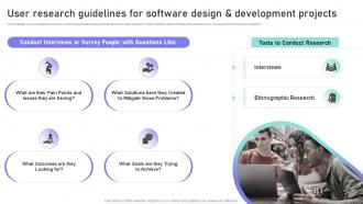 Software Engineering Playbook User Research Guidelines For Software Design And Development Projects