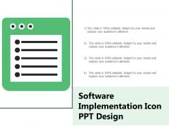 Software implementation icon ppt design