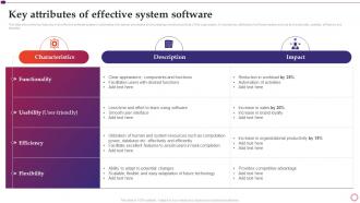 Software Implementation Project Plan Key Attributes Of Effective System Software