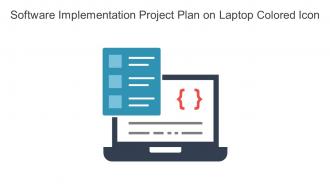 Software Implementation Project Plan On Laptop Colored Icon In Powerpoint Pptx Png And Editable Eps Format