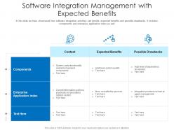 Software Integration Management With Expected Benefits