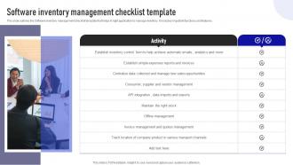 Software Inventory Management Checklist Template