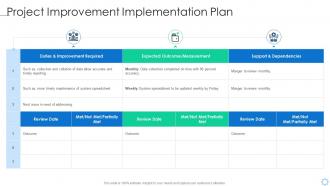 Software process improvement project improvement implementation plan