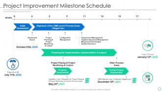 Software process improvement project improvement milestone schedule
