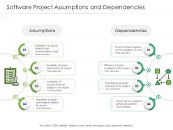 Software project assumptions and dependencies