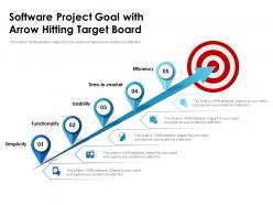 Software project goal with arrow hitting target board