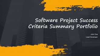 Software Project Success Criteria Summary Portfolio PPT Structure AT