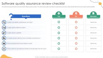 Software Quality Assurance Review Checklist