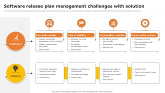 Software Release Plan Management Challenges With Solution