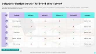 Software Selection Checklist For Brand Endorsement