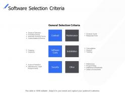 Software selection criteria maintenance security ppt powerpoint presentation ideas gallery