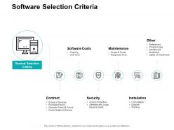 Software selection criteria ppt powerpoint presentation icon file formats