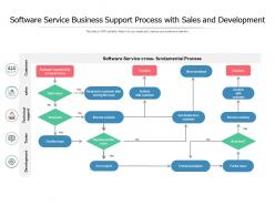 Software service business support process with sales and development