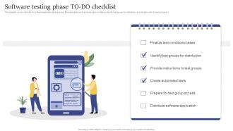 Software Testing Phase To Do Checklist Design And Build Custom