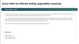 Software Testing Upgradation Proposal Powerpoint Presentation Slides Attractive Researched