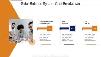 Solar Balance System Cost Breakdown In Powerpoint And Google Slides Cpb
