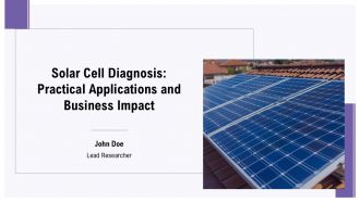 Solar Cell Diagnosis Practical Applications And Business Impact PPT Slides ACP