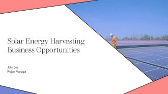 Solar Energy Harvesting Business Opportunities PPT Template AT