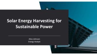 Solar Energy Harvesting For Sustainable Power PPT PowerPoint AT
