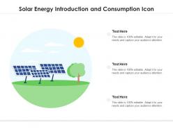 Solar energy introduction and consumption icon