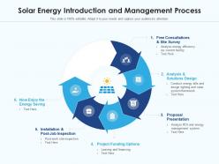 Solar Energy Introduction And Management Process