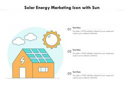 Solar energy marketing icon with sun