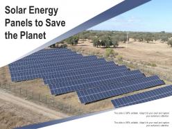 Solar energy panels to save the planet
