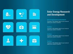 Solar Energy Research And Development Ppt Powerpoint Presentation Styles Show