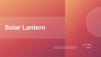 Solar Lantern PPT Sample ACP
