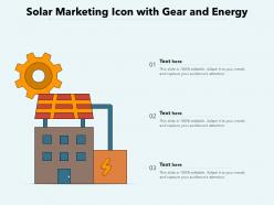 Solar marketing icon with gear and energy