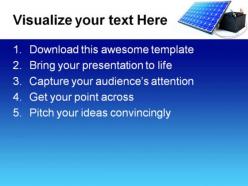 Solar panel charges battery technology powerpoint templates and powerpoint backgrounds 0211