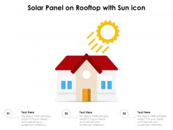 Solar panel on rooftop with sun icon