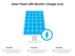 Solar panel with electric charge icon