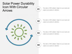 Solar power durability icon with circular arrows