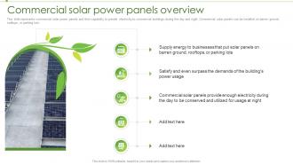 Solar Power IT Commercial Solar Power Panels Overview Ppt Powerpoint Presentation Outline