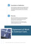 Solar Power Project Statement Of Work And Contract Cont One Pager Sample Example Document