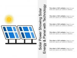 Solar power showing solar energy and panel with technology