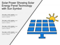 Solar power showing solar energy panel technology with sun symbol