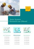 Solar Proposal Template Solar System Solutions We Offered One Pager Sample Example Document