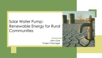 Solar Water Pump Renewable Energy For Rural Communities PPT Outline AT
