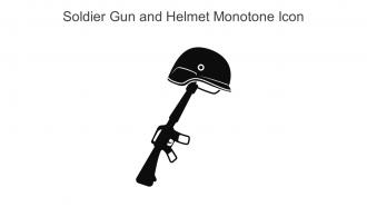 Soldier Gun And Helmet Monotone Icon In Powerpoint Pptx Png And Editable Eps Format
